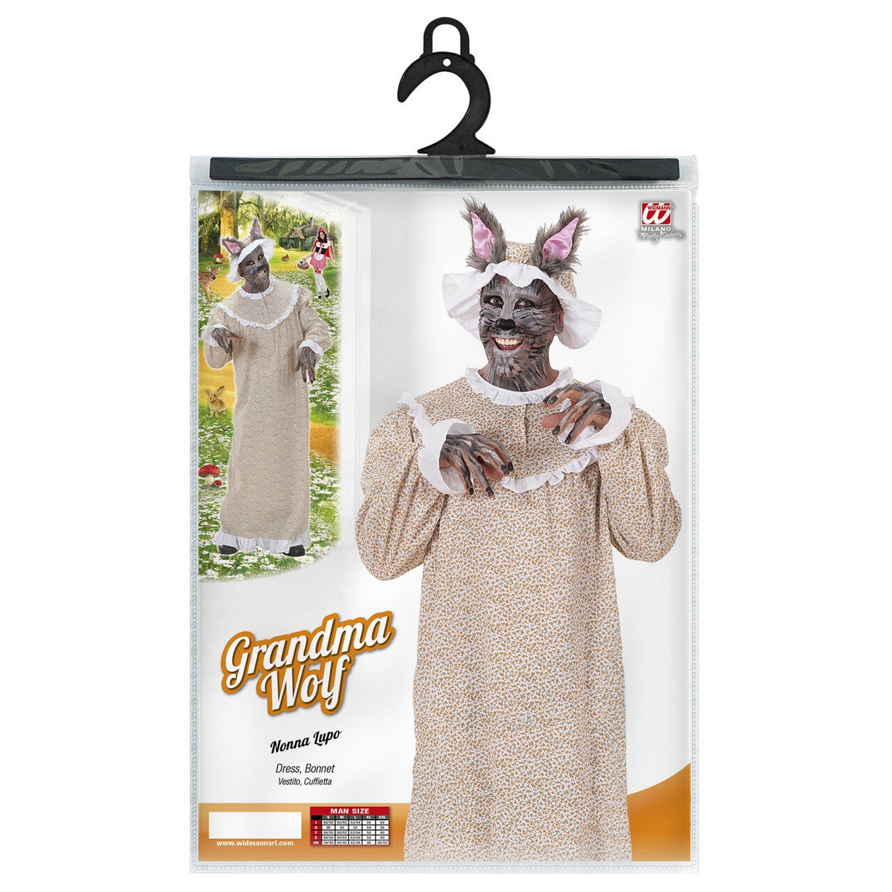 Op deze afbeelding zie je een Kostuums, van het merk Widmann. Roodkapjes Grootmoeder Wolf Kostuum Man