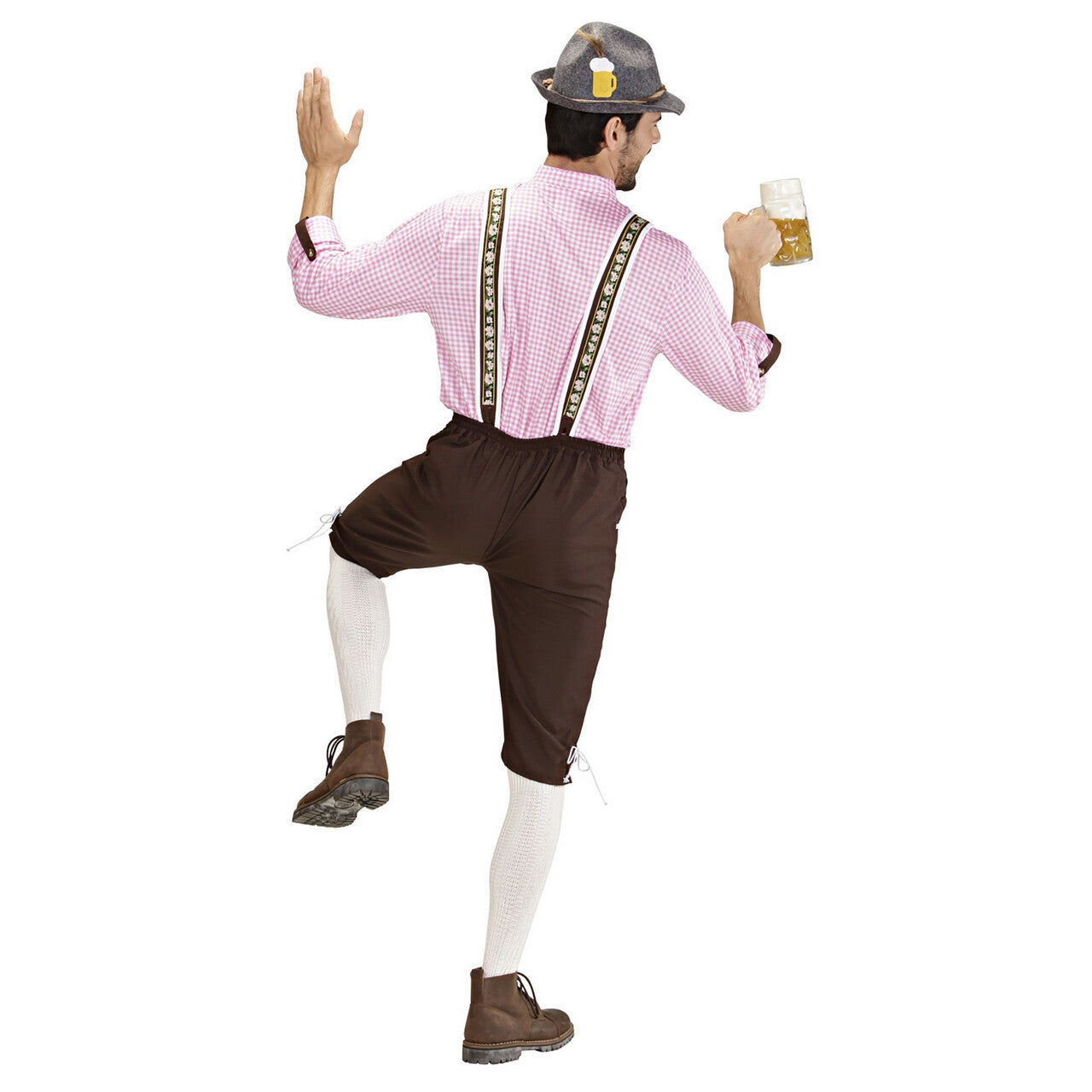 Op deze afbeelding zie je een Kostuums, van het merk Widmann. Olijke Duitse Lederhose Met Blouse Kostuum Man