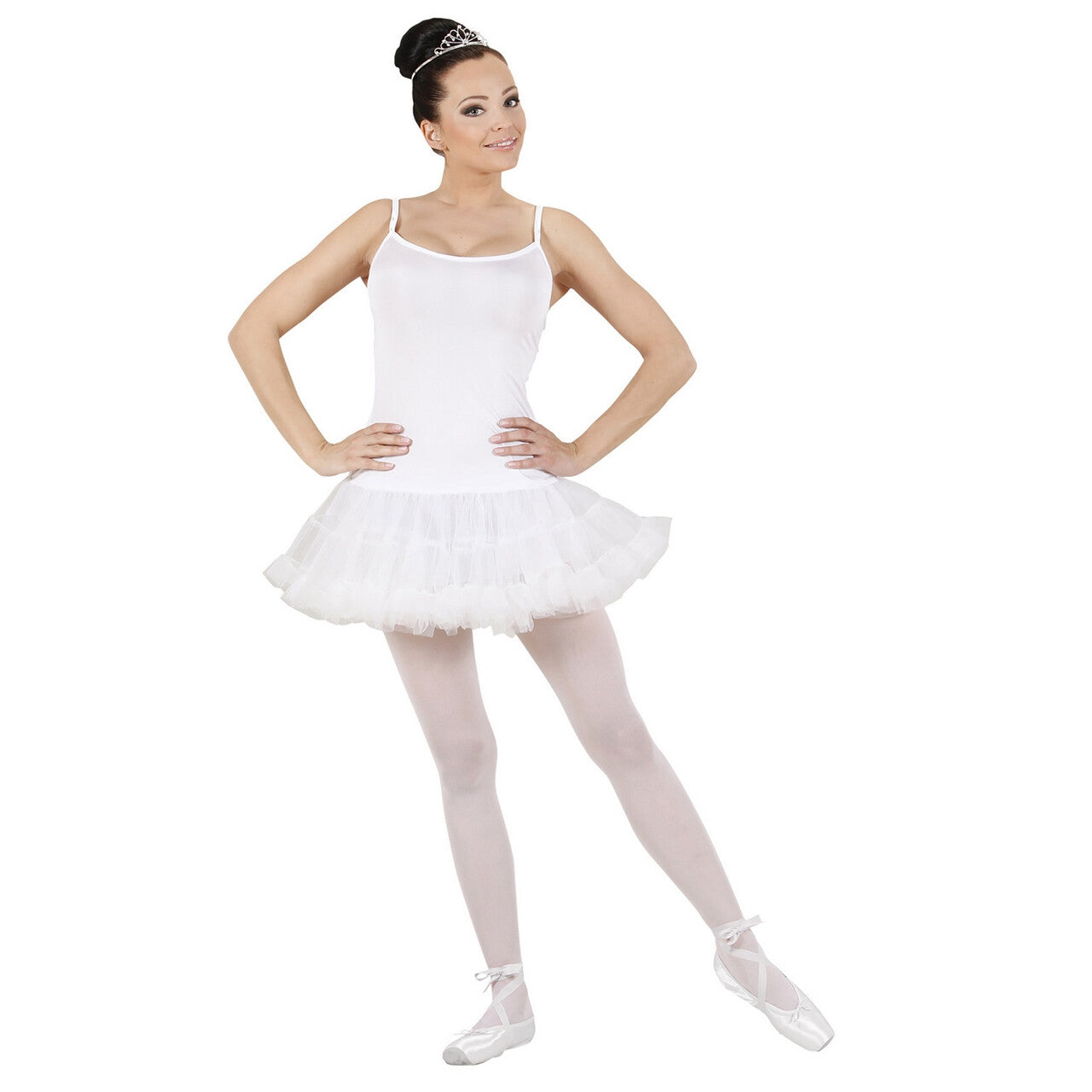 Op deze afbeelding zie je een Kostuums, van het merk Widmann. Klassieke Prima Ballerina Wit Kostuum Vrouw