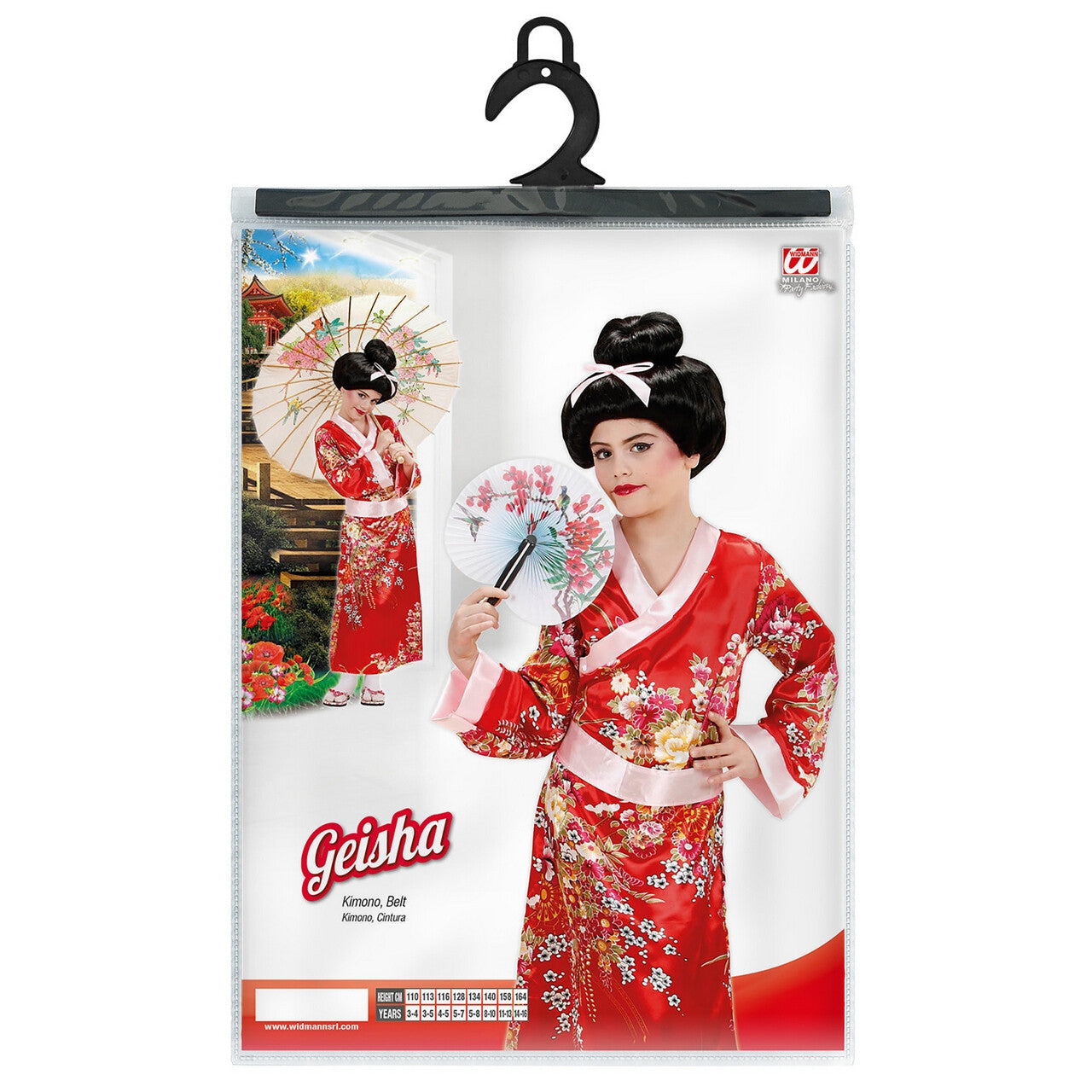 Op deze afbeelding zie je een Kostuums, van het merk Widmann. Asian Flower Geisha Kind Kostuum Meisje