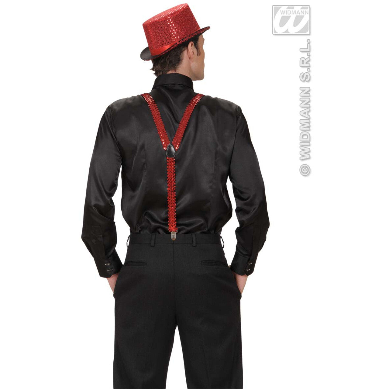 Op deze afbeelding zie je een Accessoires, van het merk Widmann. Bretel Pailletten, Rood