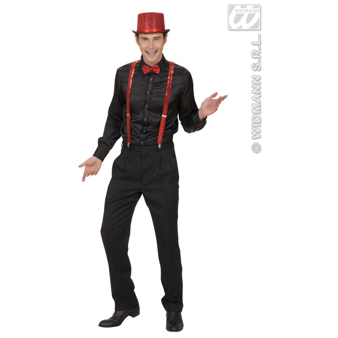 Op deze afbeelding zie je een Accessoires, van het merk Widmann. Bretel Pailletten, Rood