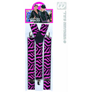 Op deze afbeelding zie je een Accessoires, van het merk Widmann. Bretels Zebra Zwart / Roze
