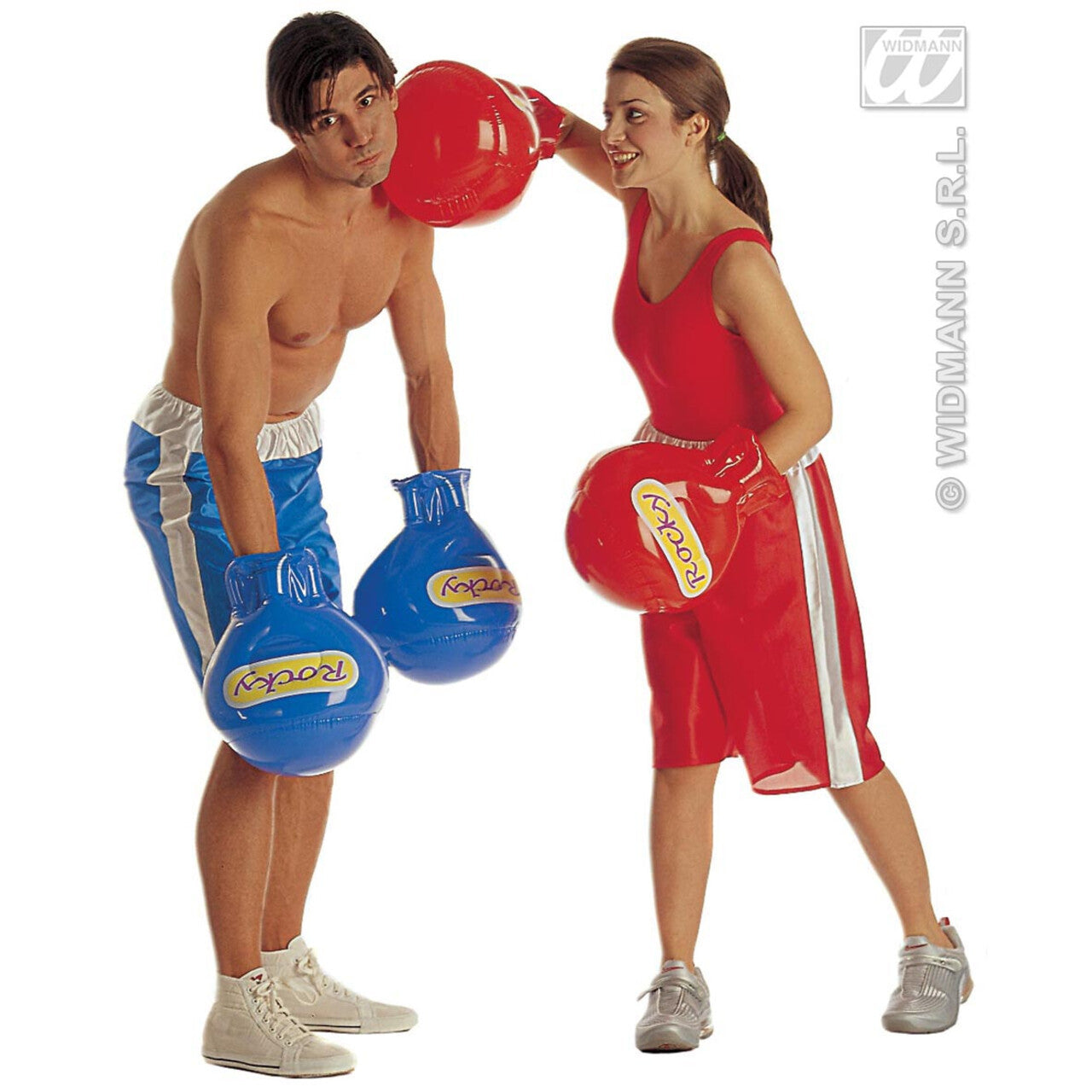 Op deze afbeelding zie je een Accessoires, van het merk Widmann. Opblaasbare Bokshandschoenen