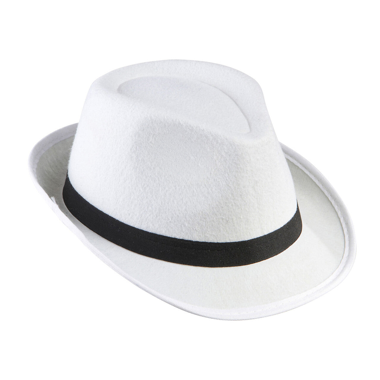 Op deze afbeelding zie je een Accessoires, van het merk Widmann. Witte Gangster Hoed Met Zwarte Band