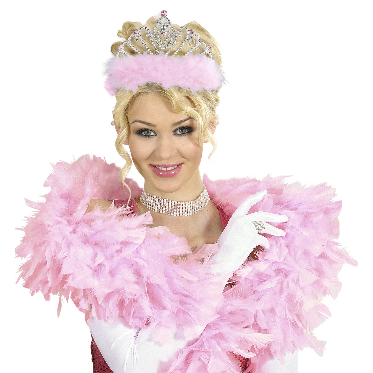 Op deze afbeelding zie je een Accessoires, van het merk Widmann. Prinsessen Tiara Met Rose Marabou