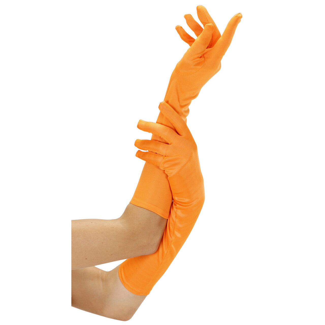 Op deze afbeelding zie je een Accessoires, van het merk Widmann. Handschoen Lang Neon, Oranje