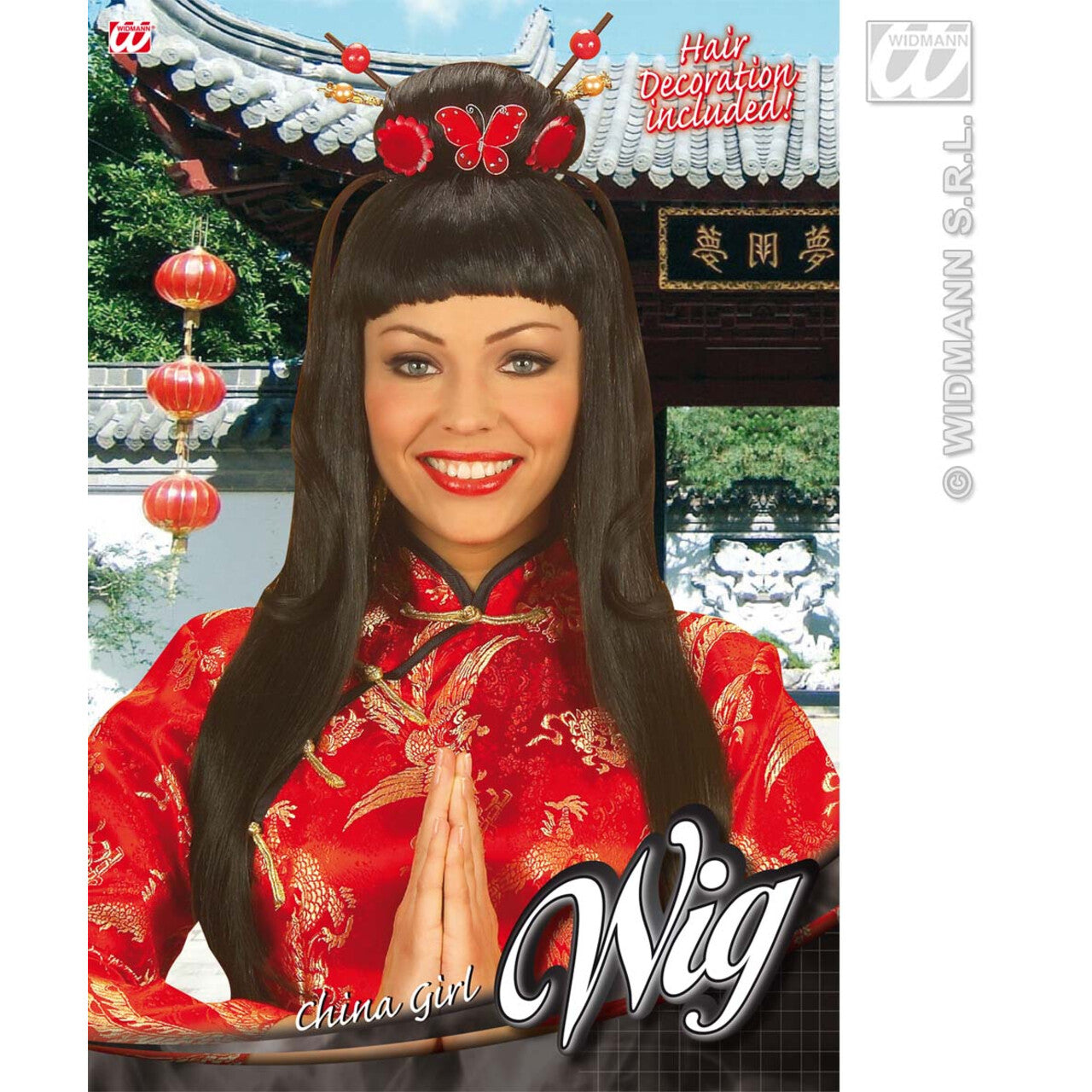 Op deze afbeelding zie je een Accessoires, van het merk Widmann. Pruik, China Girl