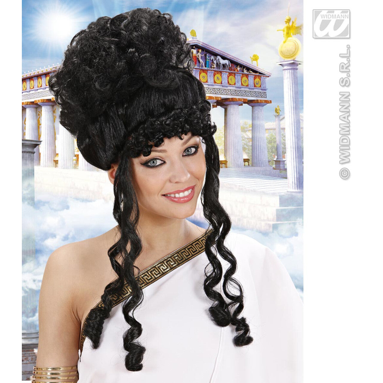 Op deze afbeelding zie je een Accessoires, van het merk Widmann. Pruik Olympische Godin Zwart