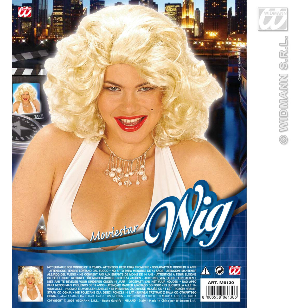 Op deze afbeelding zie je een Accessoires, van het merk Widmann. Pruik, Moviestar