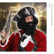 Op deze afbeelding zie je een Accessoires, van het merk Widmann. Pruik, Karakter Met Lokken En Baard, Zwart
