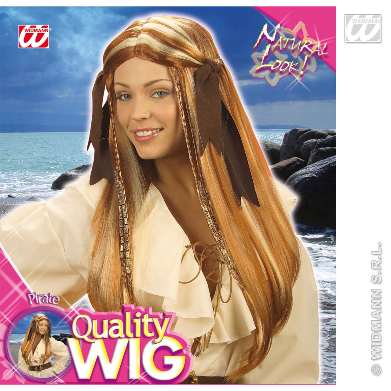 Op deze afbeelding zie je een Accessoires, van het merk Widmann. Pruik, Pirate
