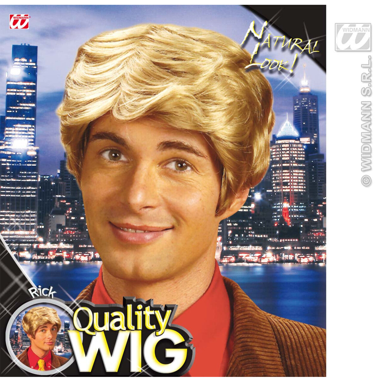 Op deze afbeelding zie je een Accessoires, van het merk Widmann. Pruik, Rick Blond