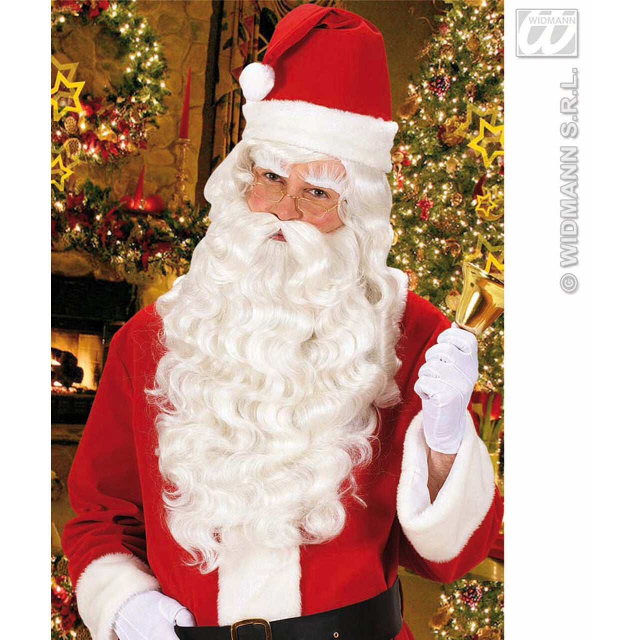 Op deze afbeelding zie je een Accessoires, van het merk Widmann. Deluxe Kerstman Sinterklaas Set Pruik Met Baard Snor En Wenkbrauwen