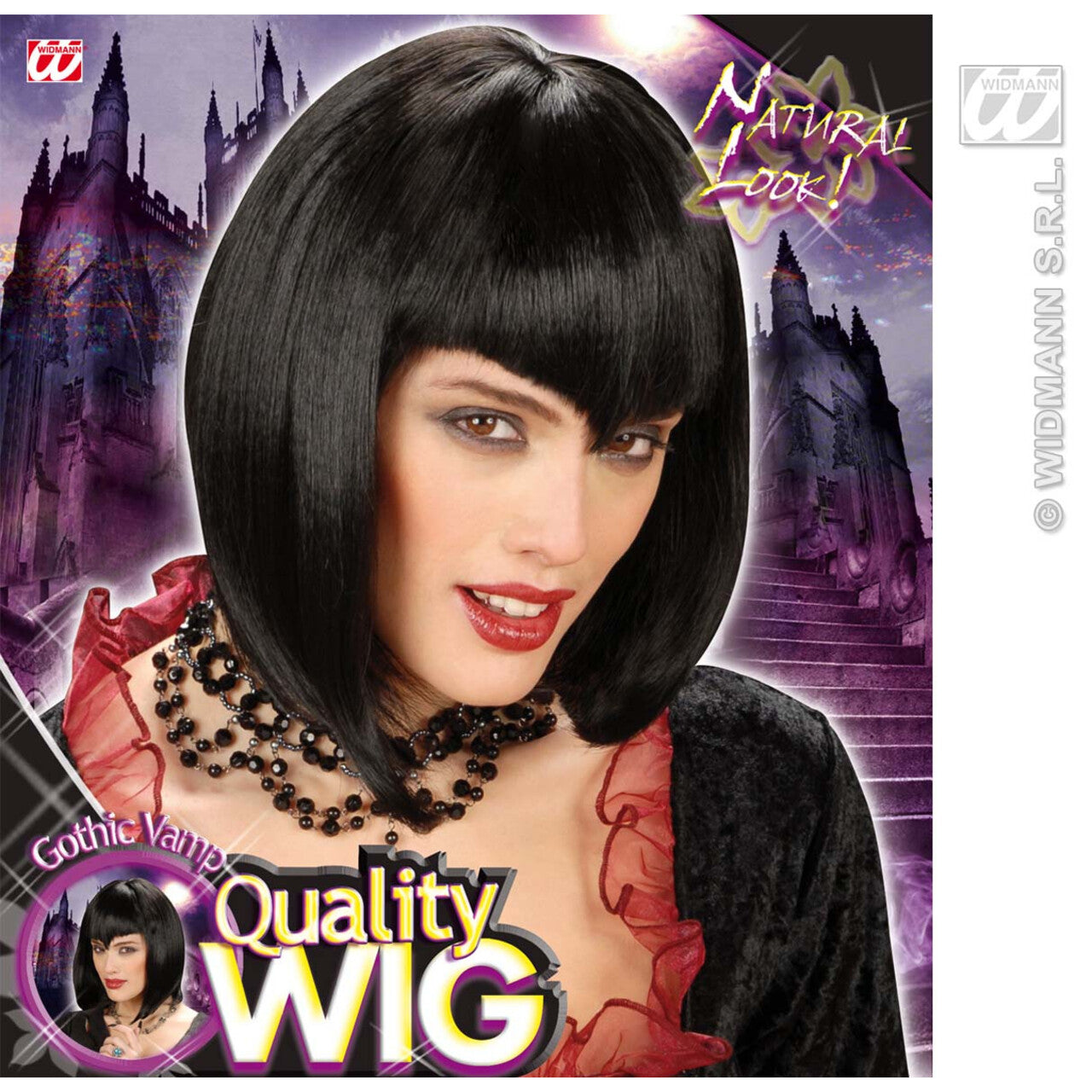 Op deze afbeelding zie je een Accessoires, van het merk Widmann. Pruik, Gothic Vamp Zwart