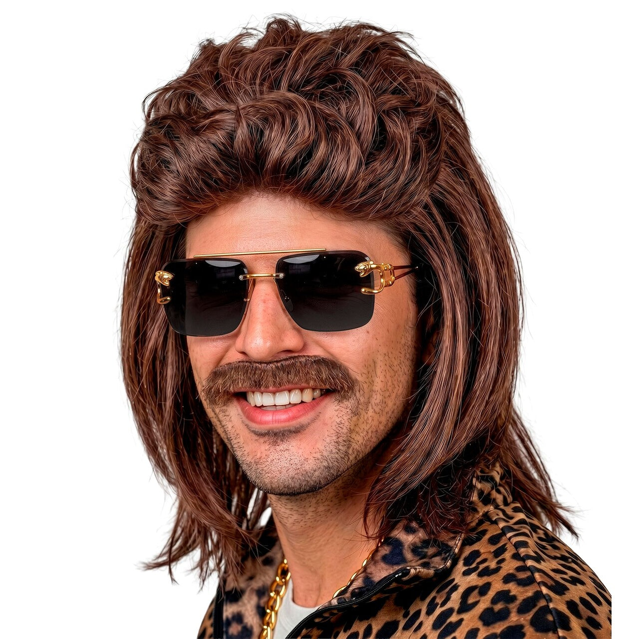 Op deze afbeelding zie je een Accessoires, van het merk Widmann. Retro Matjespruik Met Snor
