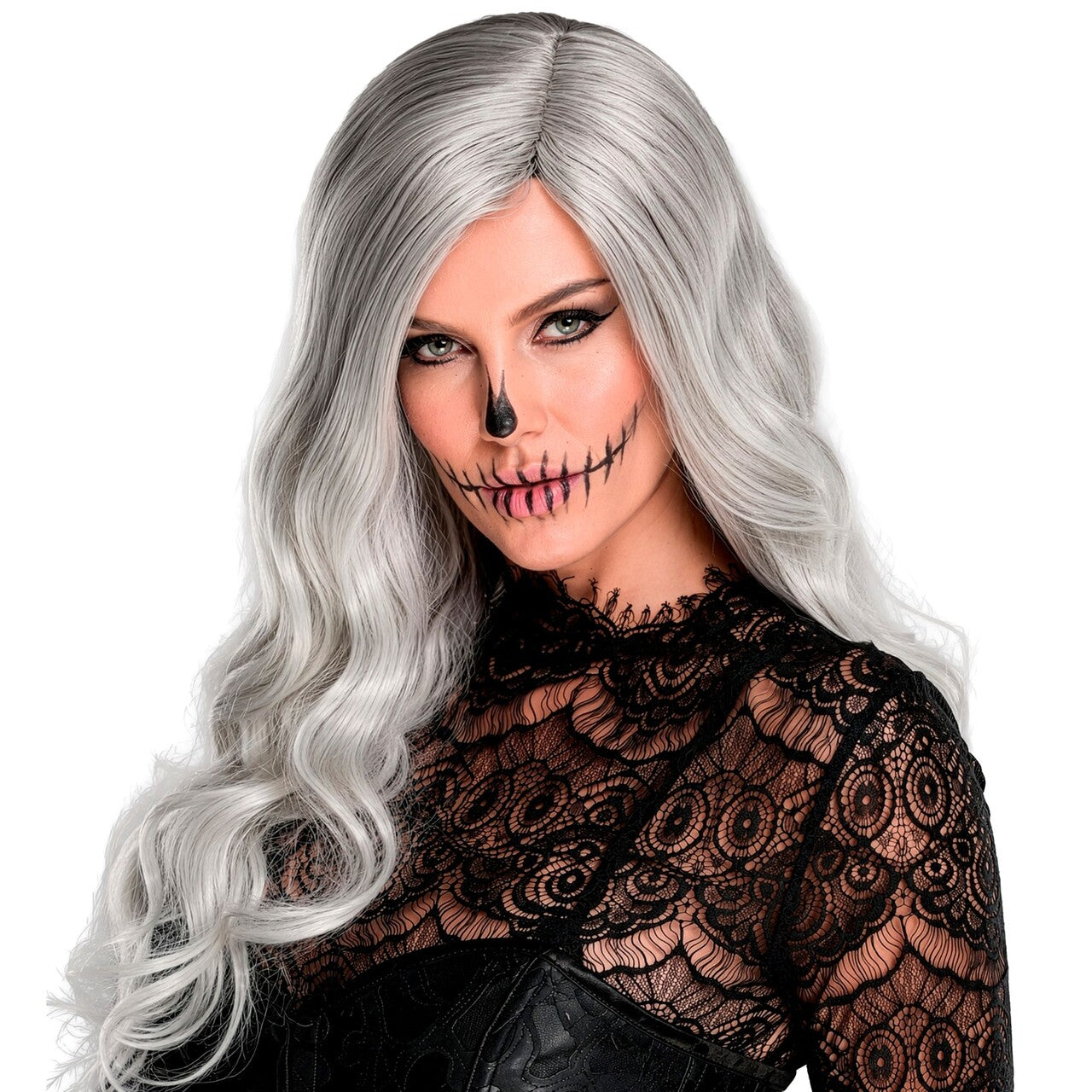 Op deze afbeelding zie je een Accessoires, van het merk Widmann. Halloween Vogue Pruik