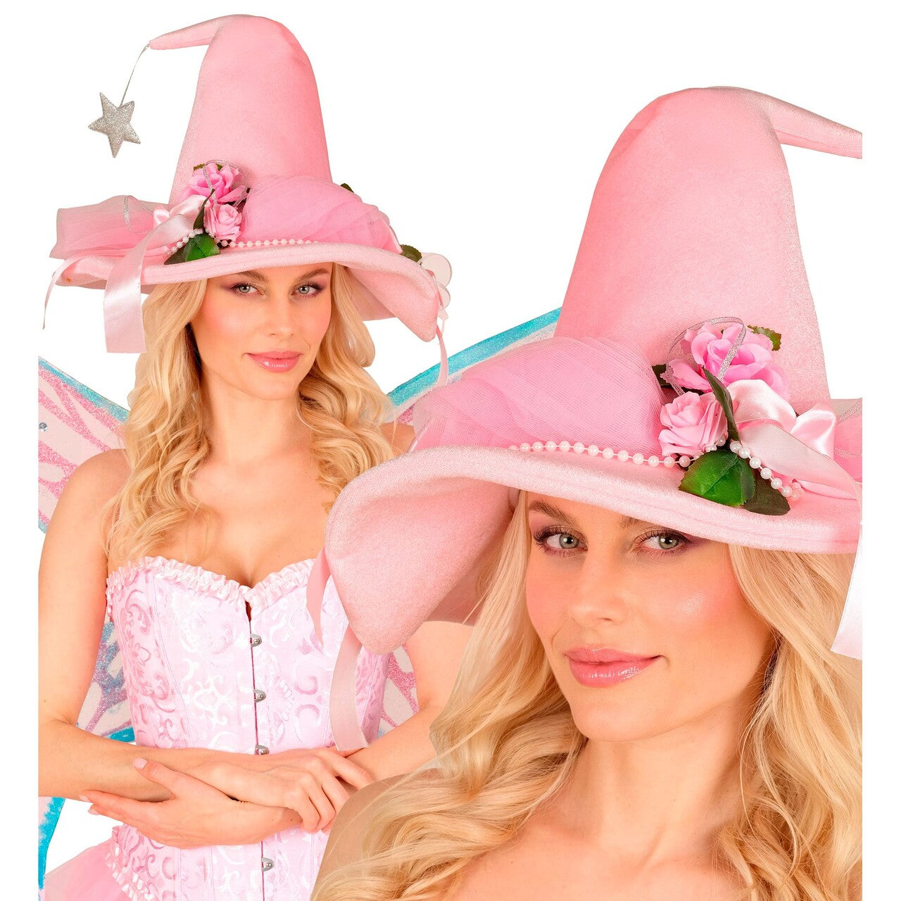 Op deze afbeelding zie je een Accessoires, van het merk Widmann. Betoverende Feeënhoed Roze