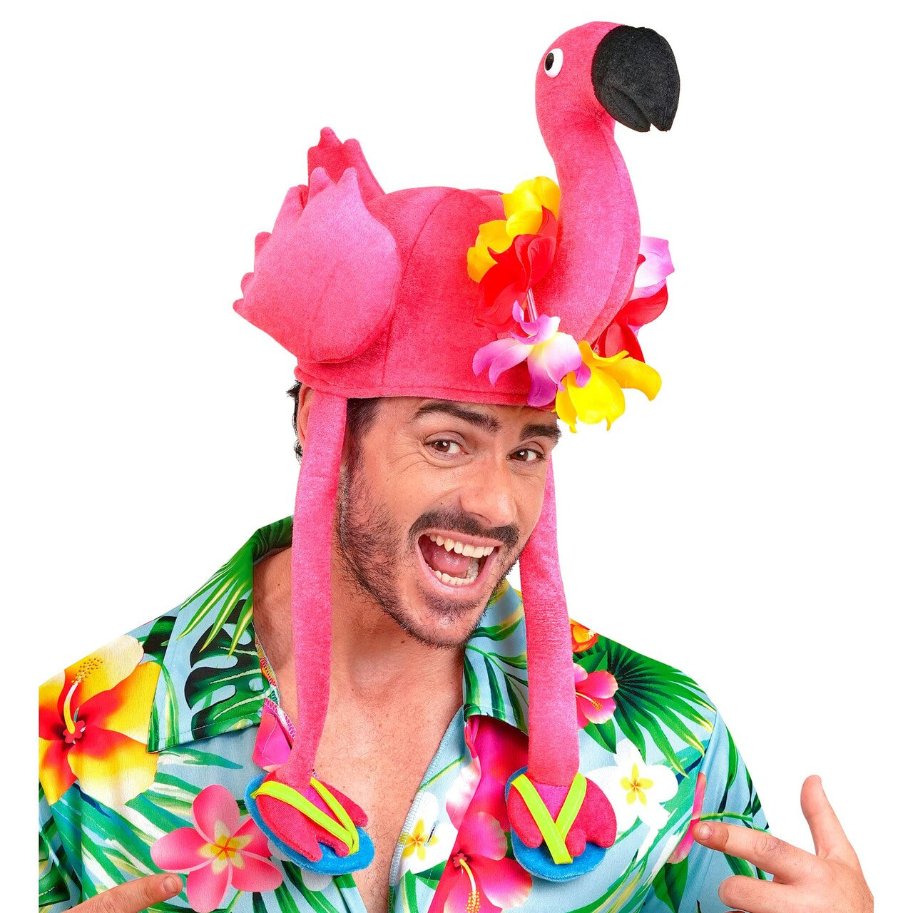 Op deze afbeelding zie je een Accessoires, van het merk Widmann. Hawaiiaanse Flamingo Hoed