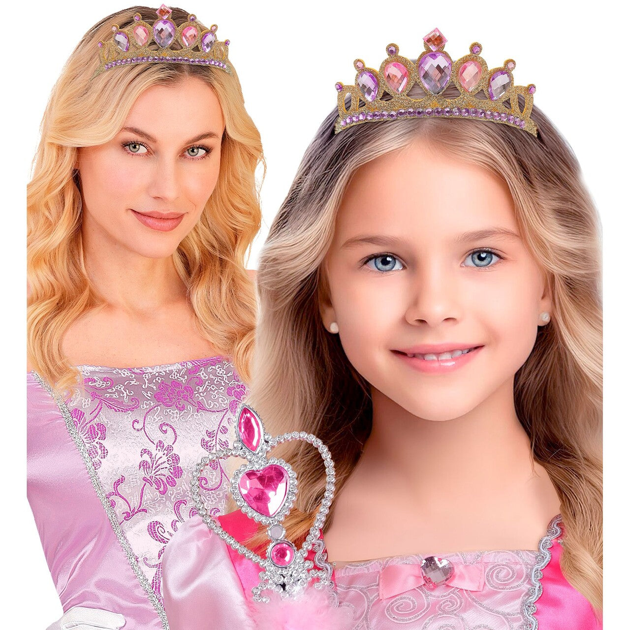 Op deze afbeelding zie je een Accessoires, van het merk Widmann. Diamond Prinsessen Tiara