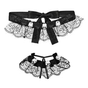 Op deze afbeelding zie je een Accessoires, van het merk Widmann. Bad Sexy Choker En Armband Met Skulls