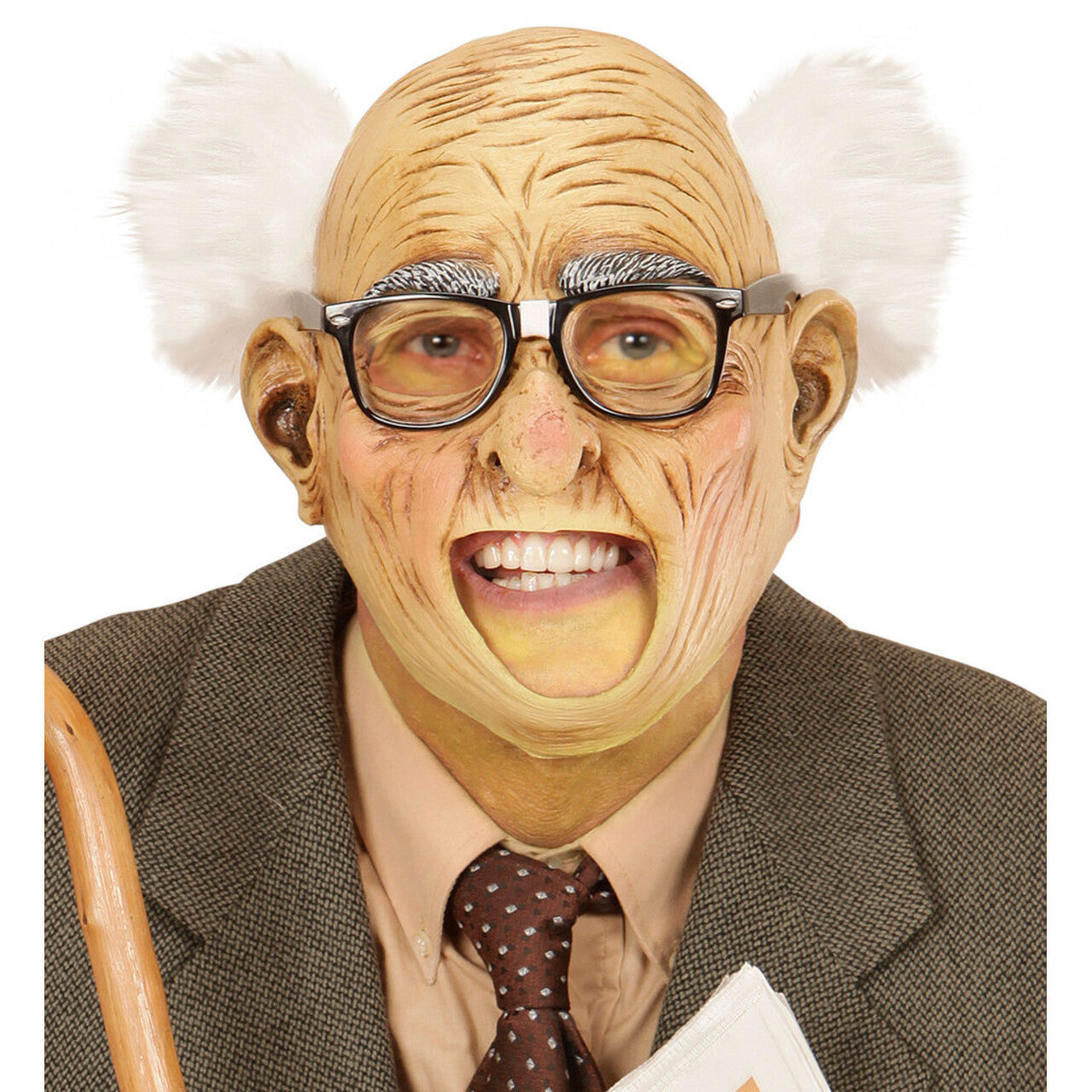 Op deze afbeelding zie je een Accessoires, van het merk Widmann. Lieve Opa Masker Opa Met Haar, Open Mond