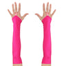 80er Jahre Neon Pink Satin Armstulpen Ohne Finger