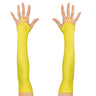 Die Achtziger Jahre Fingerlose Handschuhe Satin, Neongelb