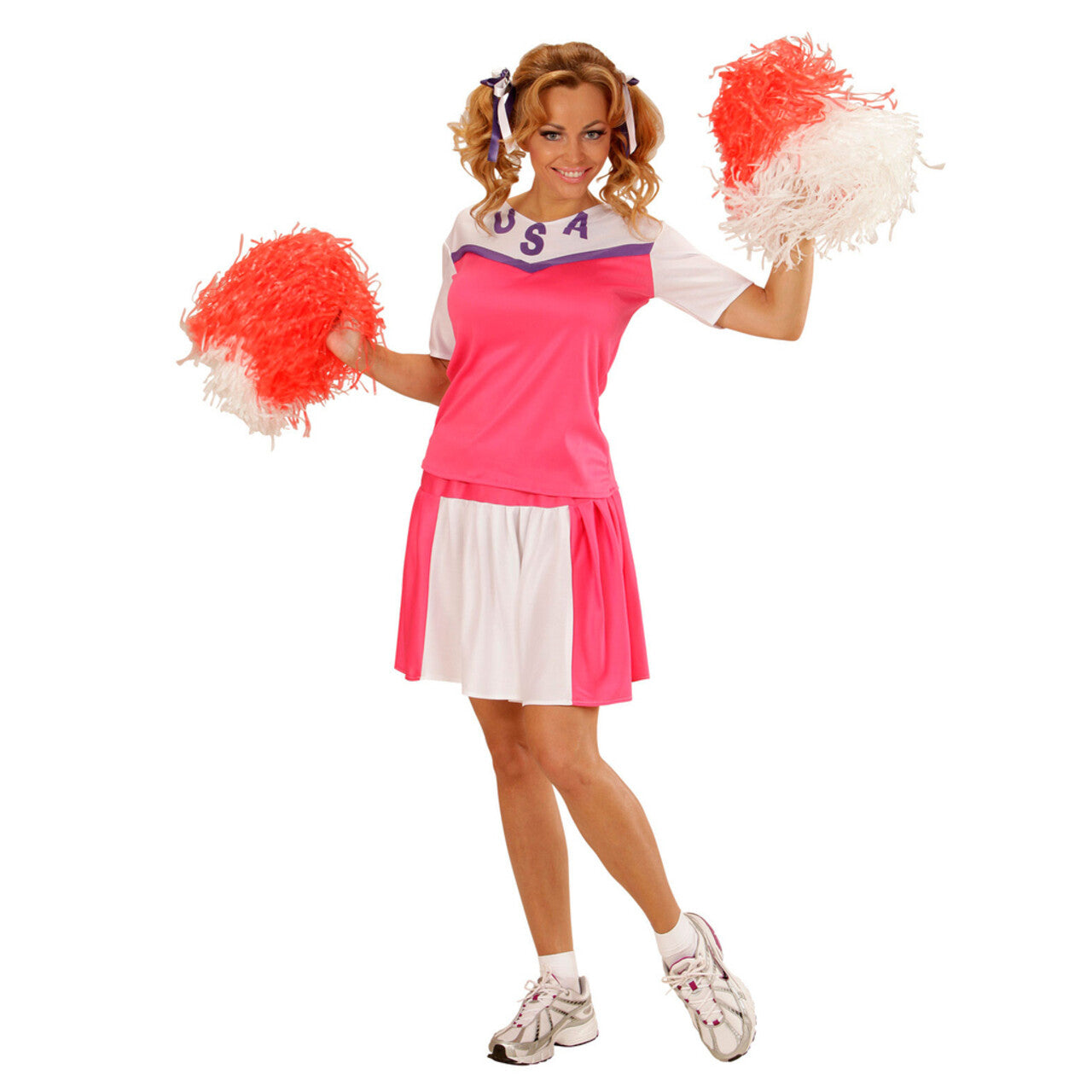 Op deze afbeelding zie je een Kostuums, van het merk Widmann. American Football Cheerleader Kostuum