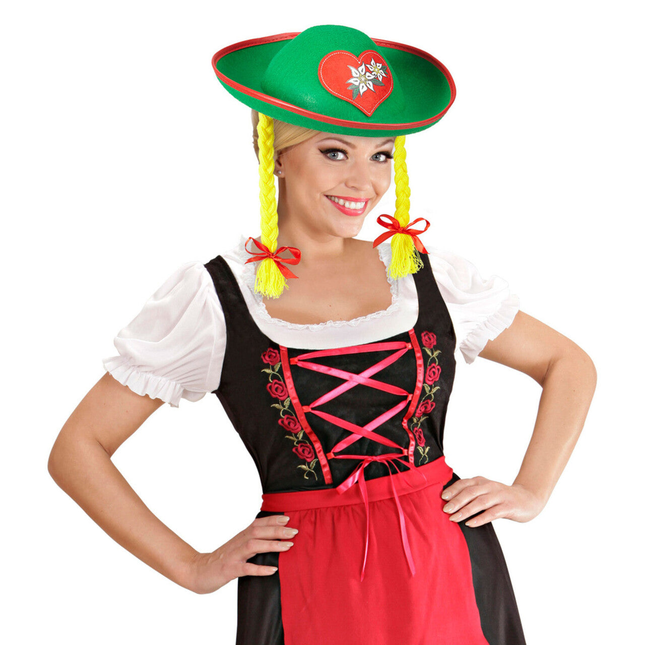 Op deze afbeelding zie je een Accessoires, van het merk Widmann. Grappige Tiroolse Hoed Met Staartjes
