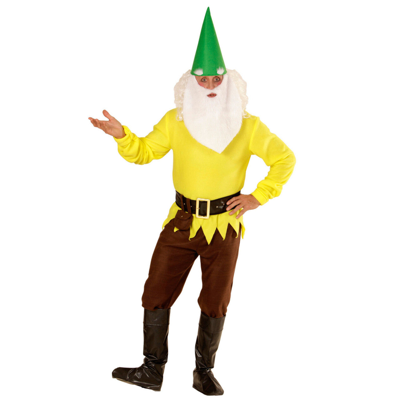Op deze afbeelding zie je een Kostuums, van het merk Widmann. Tuin Kabouter Geel Man Kostuum