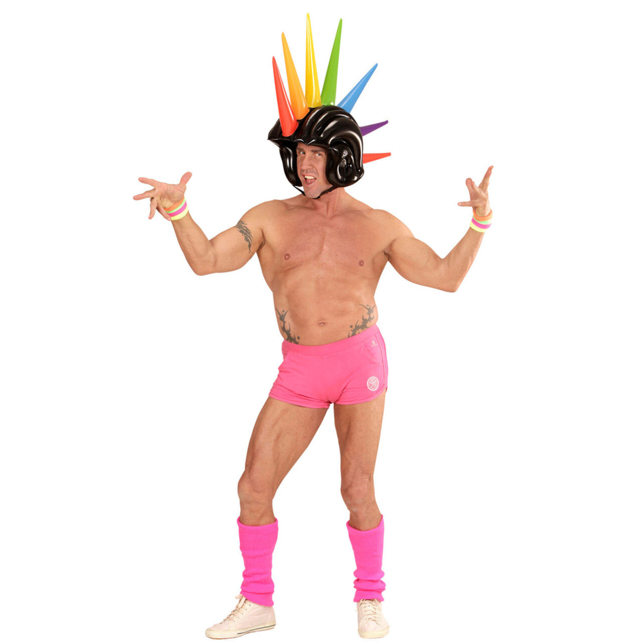 Op deze afbeelding zie je een Accessoires, van het merk Widmann. Fantasie Opblaasbare Meerkleurige Helm