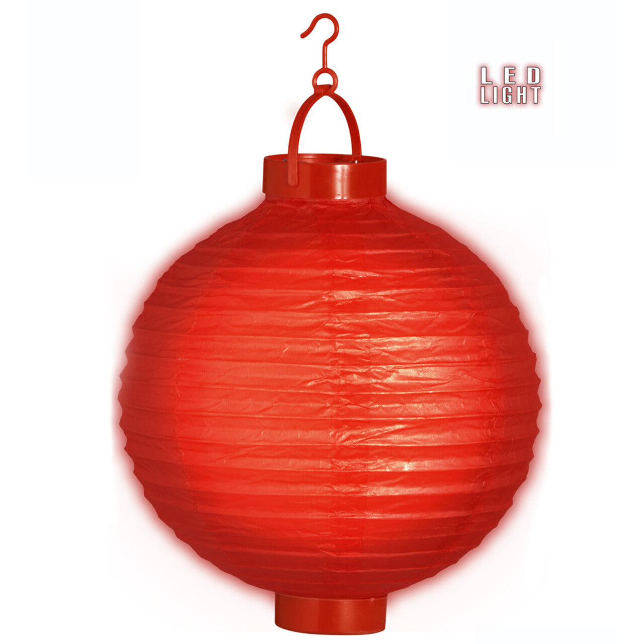 Op deze afbeelding zie je een Decoratie, van het merk Widmann. Feestelijke Lampion Met Licht 30 Centimeter Rood