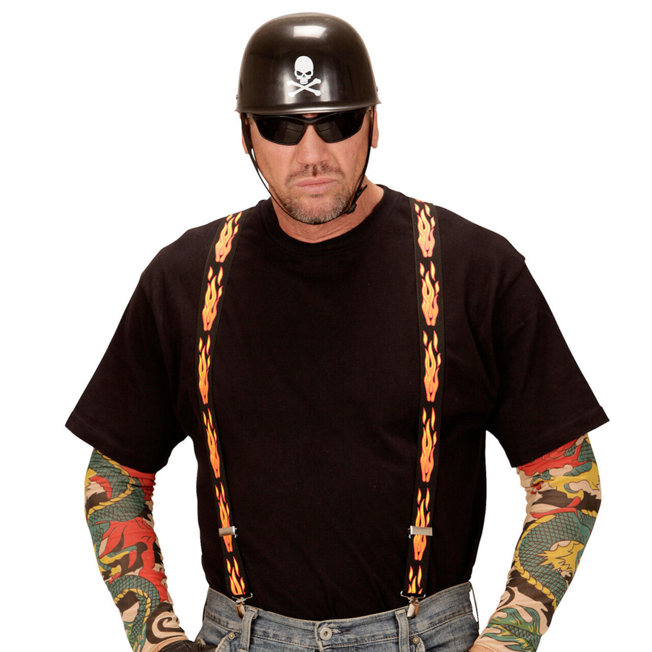 Op deze afbeelding zie je een Accessoires, van het merk Widmann. Motorclub Helm Biker
