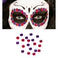 Aufklebe-Set Mit 40 Augen-Edelsteinen, Lila / Rosa