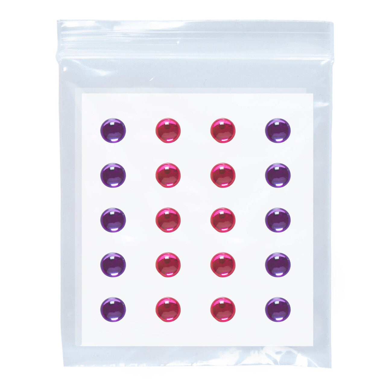 Op deze afbeelding zie je een Accessoires, van het merk Widmann. Opplak Set Van 40 Oog Edelstenen, Paars / Roze