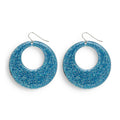 70s-80s Azure Glitter Ohrringe