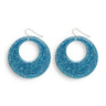 70s-80s Azure Glitter Ohrringe