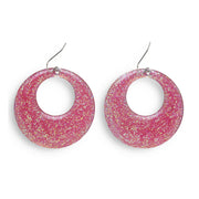 Op deze afbeelding zie je een Accessoires, van het merk Widmann. 70s-80s Roze Glitter Oorbellen