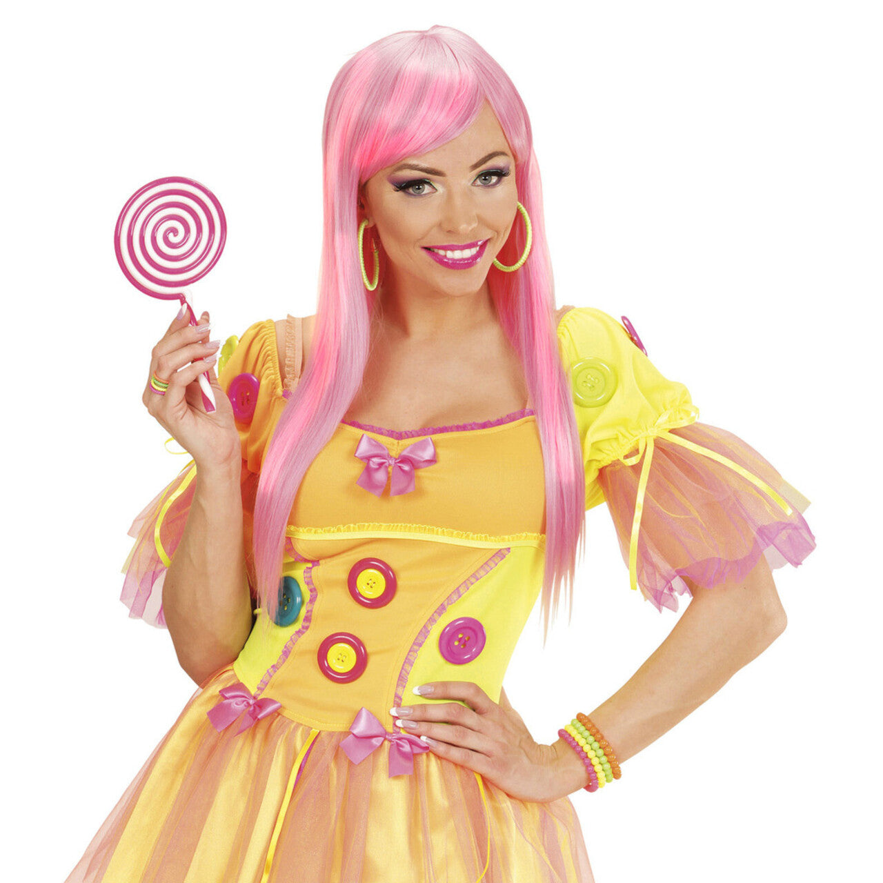 Op deze afbeelding zie je een Accessoires, van het merk Widmann. Rock Chick Set Van 4 Neon Ringen