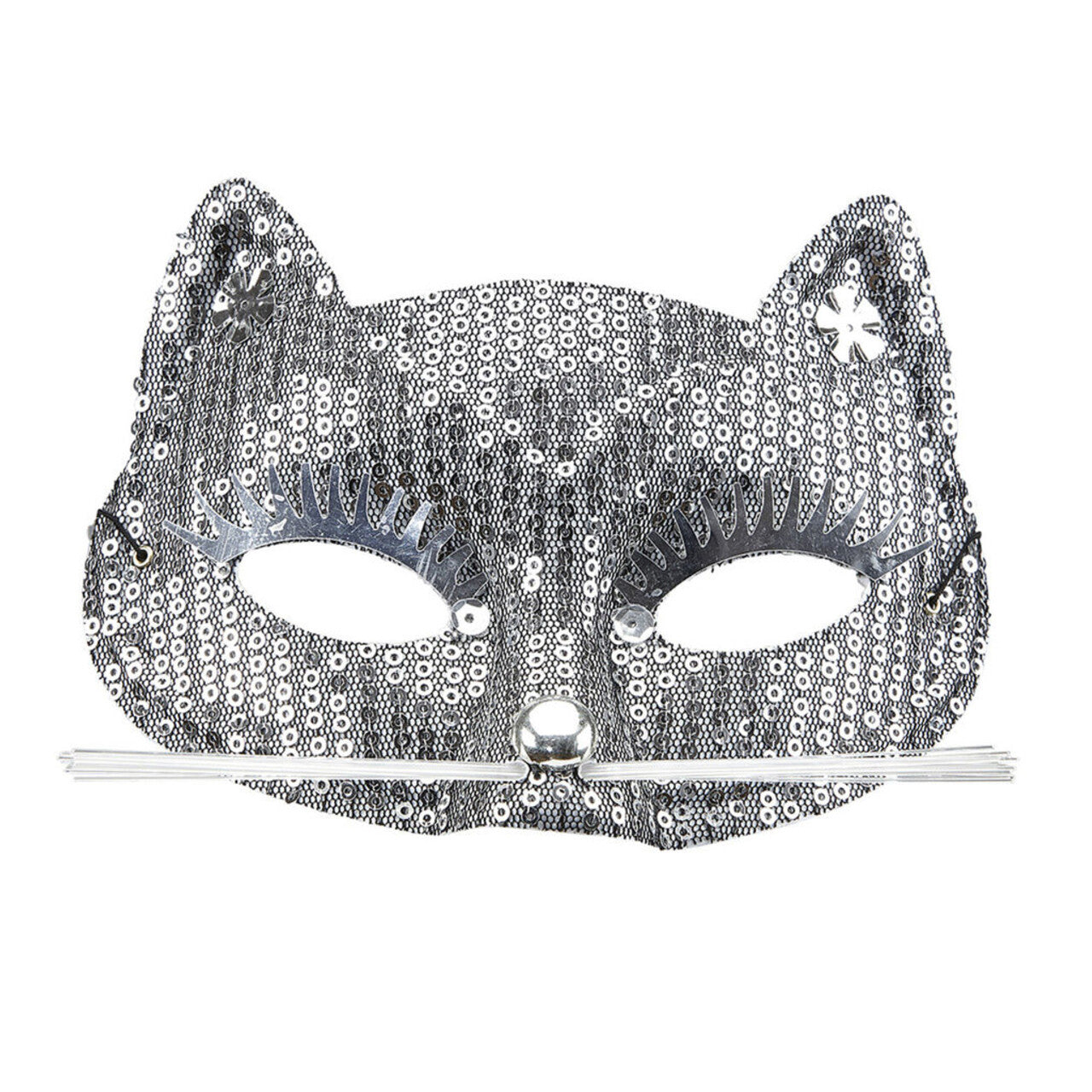 Op deze afbeelding zie je een Accessoires, van het merk Widmann. Ms Purrr Oogmasker Kat Met Zilveren Pareltjes