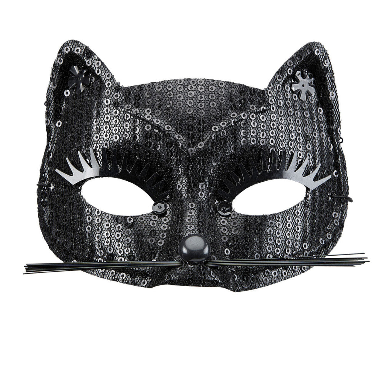 Op deze afbeelding zie je een Accessoires, van het merk Widmann. Ms Purrr Oogmasker Kat Met Zwarte Pareltjes