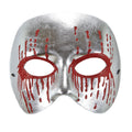 Silberne Psychopathenmaske Pierrot Mit Blutenden Augen