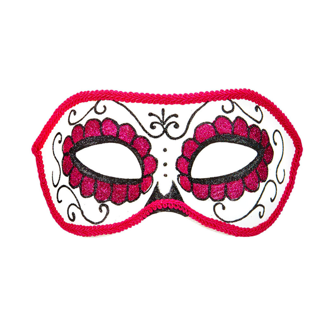 Op deze afbeelding zie je een Accessoires, van het merk Widmann. Mexicaans Oogmasker Dia De Los Muertos Zwart & Roze