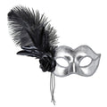 Signorina Augenmaske Venetie Silber Mit Federn