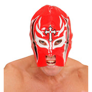 Op deze afbeelding zie je een Accessoires, van het merk Widmann. Amerikaanse Wwf Masker Worstelaar, Rood
