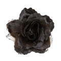 Tropische Haarspange Schwarze Rose Mit Glitzer