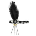 20s Glitzer Stirnband Schwarz / Silber Frohes Neues Jahr Herz