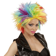 Op deze afbeelding zie je een Accessoires, van het merk Widmann. Extravaganza Pruik, Punk Regenboog