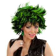 Op deze afbeelding zie je een Accessoires, van het merk Widmann. Punk Chick Pruik, Steamy Zwart / Green